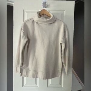 Athleta Cozy Karma Funnel Neck Sweatshirt XS Ivory Beige